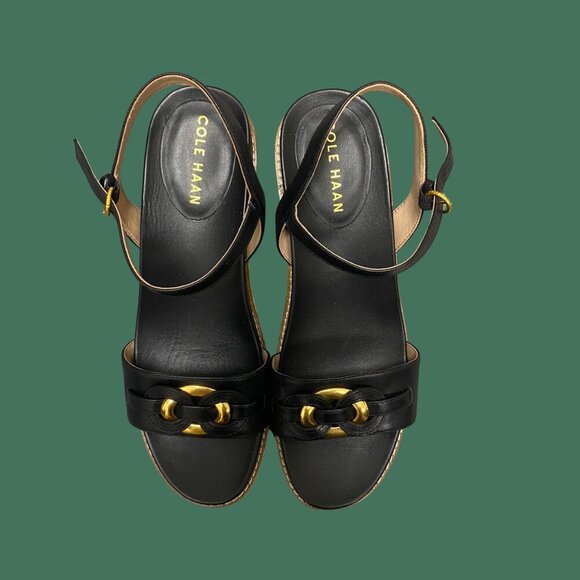 Name: Cole Haan Black Leather Wedge Pumps – Size 8.5 (Classic 3" Heel Comfort) - Picture 4 of 12